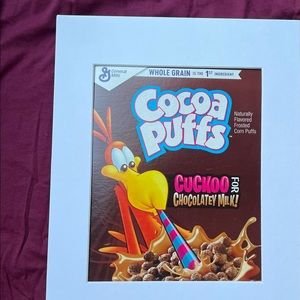 Cocoa Puffs cereal Art matted breakfast Sonny the Cuckoo Bird
